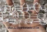 CNC809 12*16mm - 15*22mm faceted freeform white crystal beads