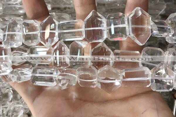 CNC809 12*16mm - 15*22mm faceted freeform white crystal beads