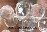 CNC822 Top drilled 6*9mm faceted teardrop white crystal beads