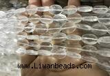 CNC840 15.5 inches 8*12mm faceted oval white crystal beads