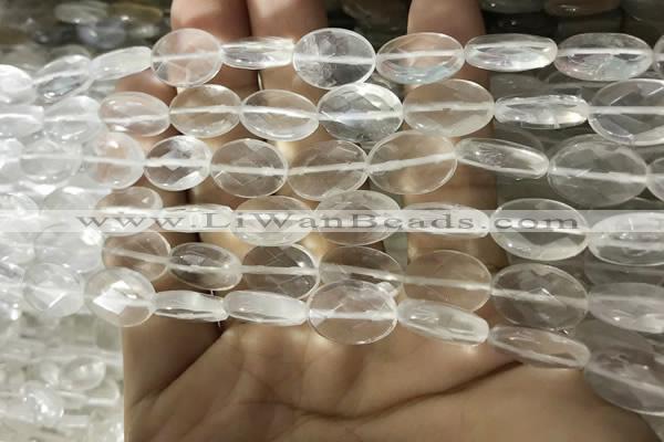 CNC840 15.5 inches 8*12mm faceted oval white crystal beads