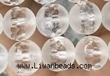 CNC851 15.5 inches 8mm faceted round white crystal beads