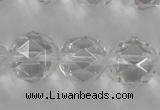 CNC90 15.5 inches 10mm faceted round natural white crystal beads