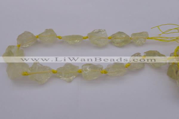 CNG1002 15.5 inches 15*25mm - 25*30mm nuggets lemon quartz beads