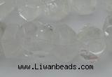 CNG1021 15.5 inches 10*14mm - 15*20mm faceted nuggets white crystal beads