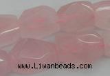 CNG1056 15.5 inches 12*16mm - 15*20mm faceted nuggets rose quartz beads