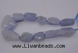 CNG1075 15.5 inches 20*30mm - 30*40mm nuggets blue chalcedony  beads