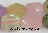 CNG1079 12*16mm - 15*20mm faceted nuggets multicolor quartz beads