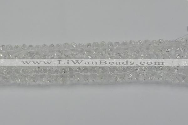 CNG1175 15.5 inches 6*14mm - 8*14mm nuggets white crystal beads