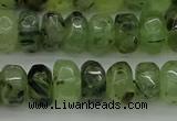 CNG1179 15.5 inches 6*14mm - 8*14mm nuggets green rutilated quartz beads