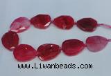 CNG1330 15.5 inches 35*40mm faceted freeform agate beads