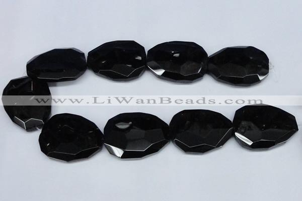 CNG1334 15.5 inches 35*40mm faceted freeform agate beads