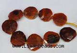 CNG1341 15.5 inches 42*45mm faceted freeform agate beads