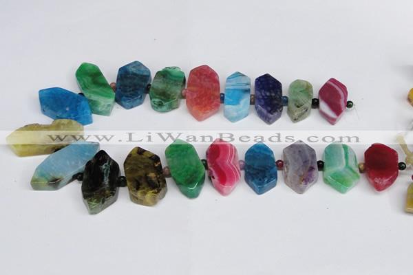 CNG1397 15.5 inches 15*25mm - 20*40mm wand agate gemstone beads