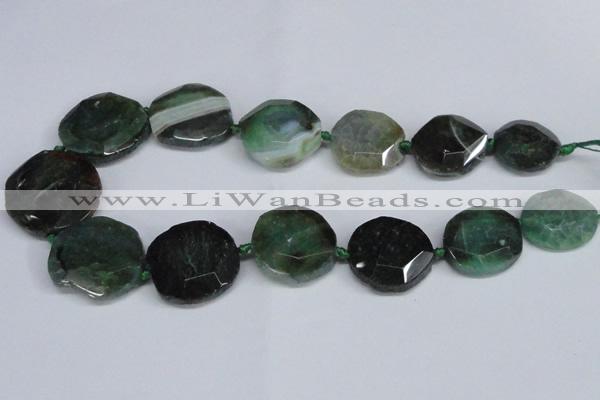 CNG1407 15.5 inches 20*25mm - 30*35mm faceted freeform agate beads