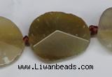 CNG1408 15.5 inches 20*25mm - 30*35mm faceted freeform agate beads