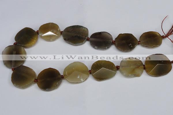 CNG1408 15.5 inches 20*25mm - 30*35mm faceted freeform agate beads