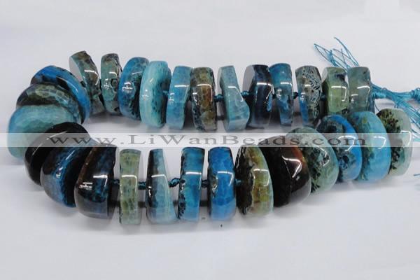 CNG1467 15.5 inches 12*35mm nuggets agate gemstone beads