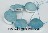 CNG1492 8 inches 30*35mm - 35*45mm freeform agate beads with brass setting