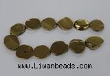 CNG1503 15.5 inches 22*25mm - 30*35mm freeform plated agate beads