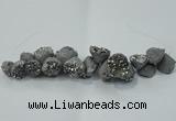 CNG1536 7.5 inches 10*14mm - 15*20mm nuggets plated druzy agate beads