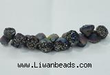 CNG1537 7.5 inches 10*14mm - 15*20mm nuggets plated druzy agate beads