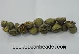 CNG1538 7.5 inches 10*14mm - 15*20mm nuggets plated druzy agate beads