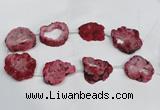 CNG1561 30*35mm - 35*40mm freeform plated druzy agate beads