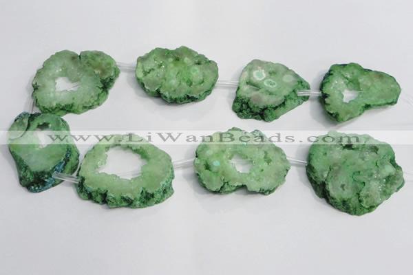 CNG1564 30*40mm - 40*50mm freeform plated druzy agate beads