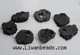 CNG1565 30*40mm - 40*50mm freeform plated druzy agate beads