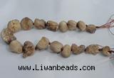 CNG1576 18*25mm - 20*30mm nuggets plated druzy agate beads