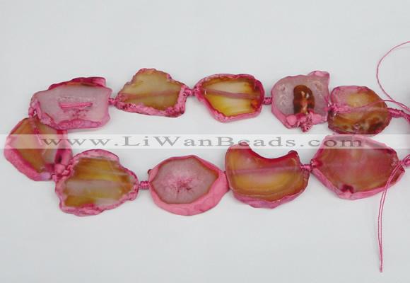 CNG1613 15.5 inches 25*35mm - 30*45mm freeform agate gemstone beads