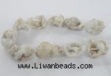 CNG1647 15.5 inches 22*30mm - 25*45mm nuggets plated druzy agate beads