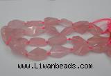 CNG1703 15.5 inches 15*20mm - 18*38mm nuggets rose quartz beads