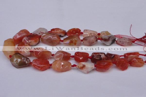 CNG1711 15.5 inches 15*20mm - 20*30mm nuggets red agate beads