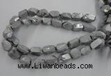 CNG1800 13*18mm - 15*20mm faceted nuggets plated quartz beads