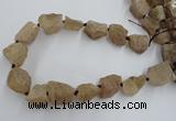 CNG1805 15.5 inches 15*20mm - 20*25mm nuggets plated rose quartz beads