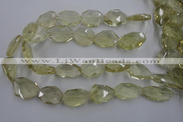 CNG1828 15.5 inches 20*25mm - 22*30mm faceted freeform lemon quartz beads