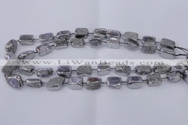 CNG2000 15.5 inches 8*12mm - 10*15mm nuggets plated quartz beads