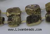 CNG2001 15.5 inches 8*12mm - 10*15mm nuggets plated quartz beads