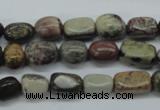 CNG202 15.5 inches 8*13mm nuggets leopard skin jasper beads