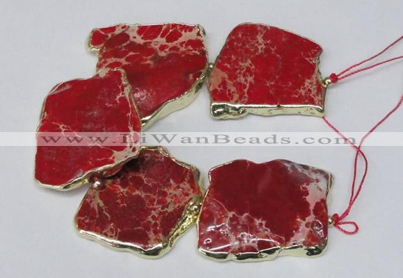 CNG2121 8 inches 30*45mm - 40*48mm freeform sea sediment jasper beads