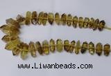 CNG2154 15.5 inches 10*25mm - 15*40mm faceted nuggets lemon quartz beads