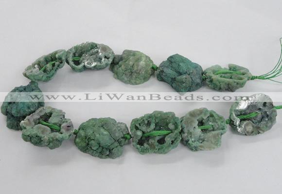 CNG2162 15.5 inches 25*35mm - 35*40mm nuggets druzy agate beads