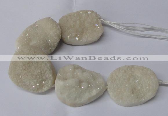 CNG2170 7.5 inches 25*35mm - 35*40mm freeform druzy agate beads