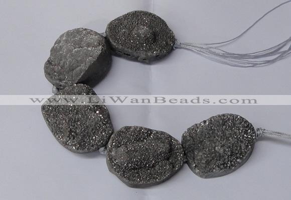 CNG2171 7.5 inches 25*35mm - 35*40mm freeform druzy agate beads