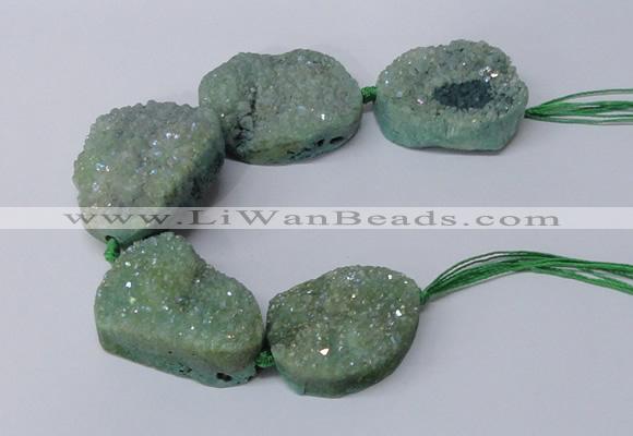 CNG2174 7.5 inches 25*35mm - 35*40mm freeform druzy agate beads