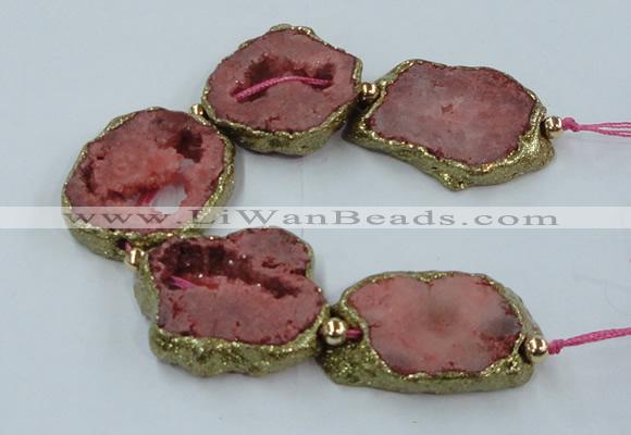 CNG2312 7.5 inches 25*35mm - 35*40mm freeform druzy agate beads