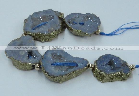 CNG2313 7.5 inches 25*35mm - 35*40mm freeform druzy agate beads