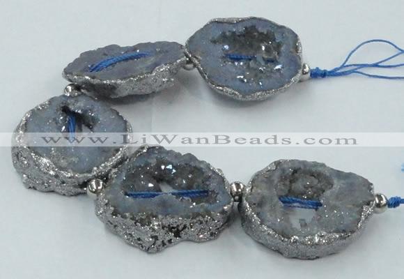 CNG2320 7.5 inches 25*35mm - 35*40mm freeform druzy agate beads